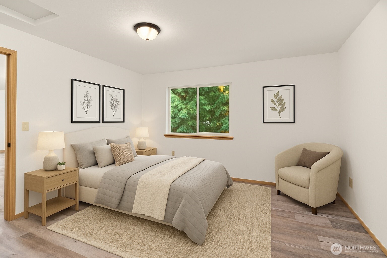 4021 167th Street Northeast, Unit A Arlington, WA 98223 - Photo 12 of 23 a bedroom with a bed and a couch