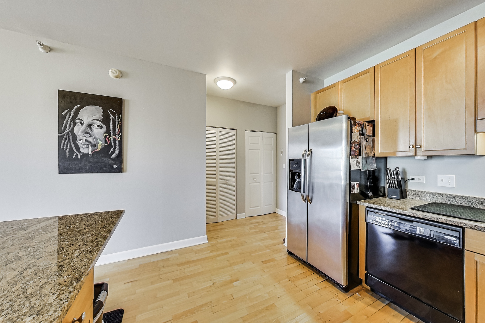 1101 South State Street, Unit 2001 Chicago, IL 60605 - Photo 14 of 24 a kitchen with stainless steel appliances granite countertop a refrigerator and a stove top oven