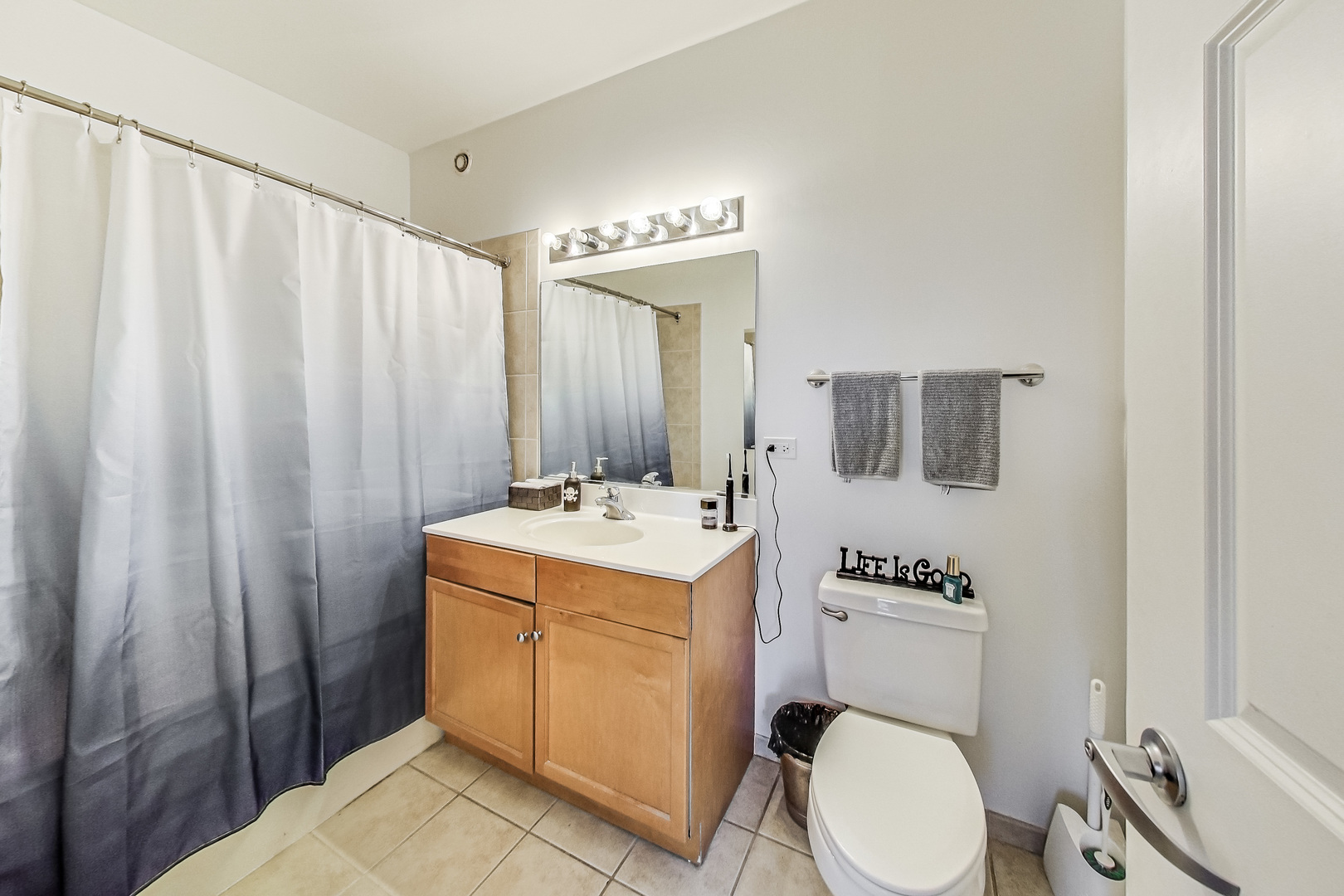1101 South State Street, Unit 2001 Chicago, IL 60605 - Photo 18 of 24 a bathroom with a sink a toilet and shower
