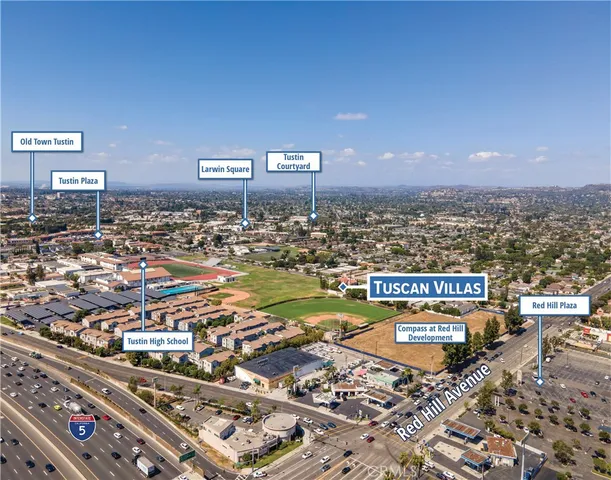 an aerial view of a city