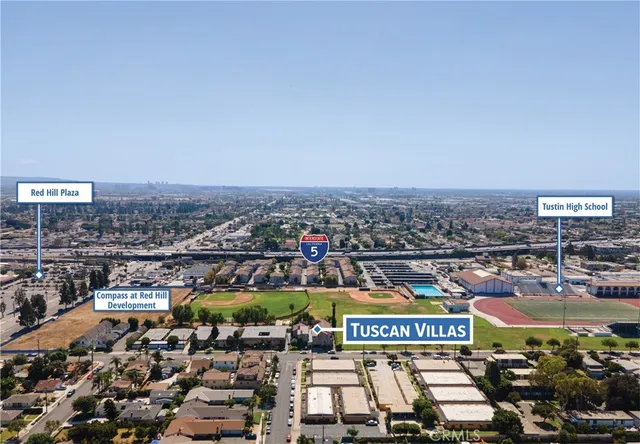 an aerial view of a city