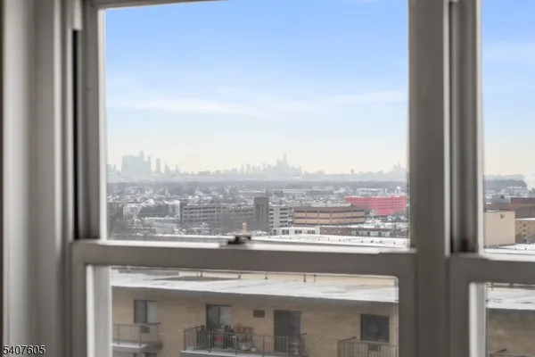 a view of a city from a building