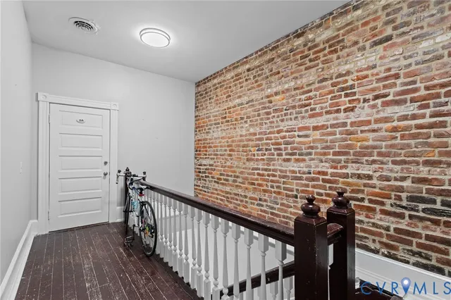 a view of a brick wall