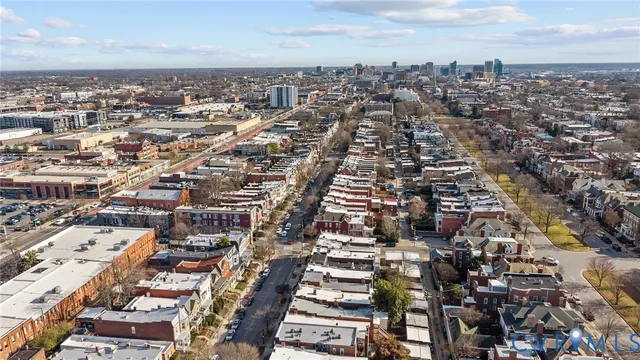 an aerial view of a city with lots of residential buildings