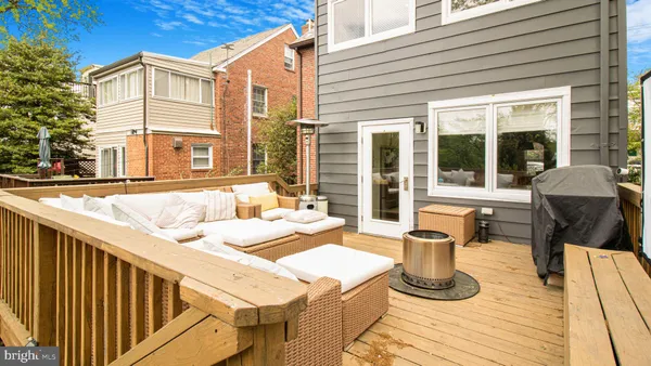 a view of a brick buildings with many windows