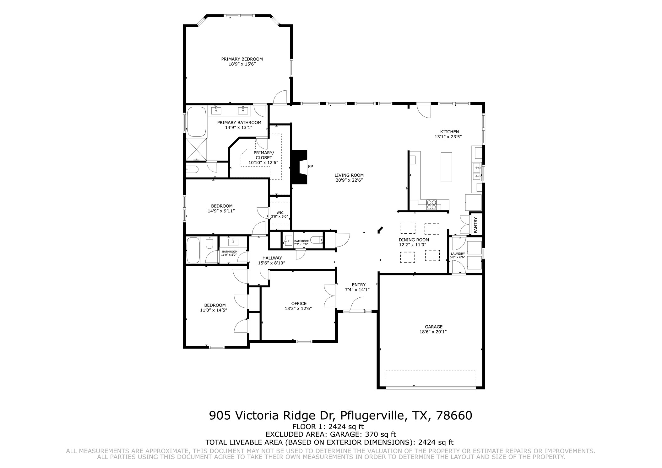 905 Victoria Ridge Drive Pflugerville, TX 78660 - Photo 32 of 32 Visualize the flow and functionality of this inviting single-story residence with a detailed floor plan.