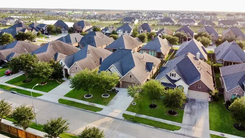 an aerial view of multiple house