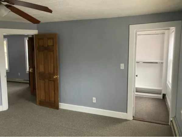 an empty room with closet