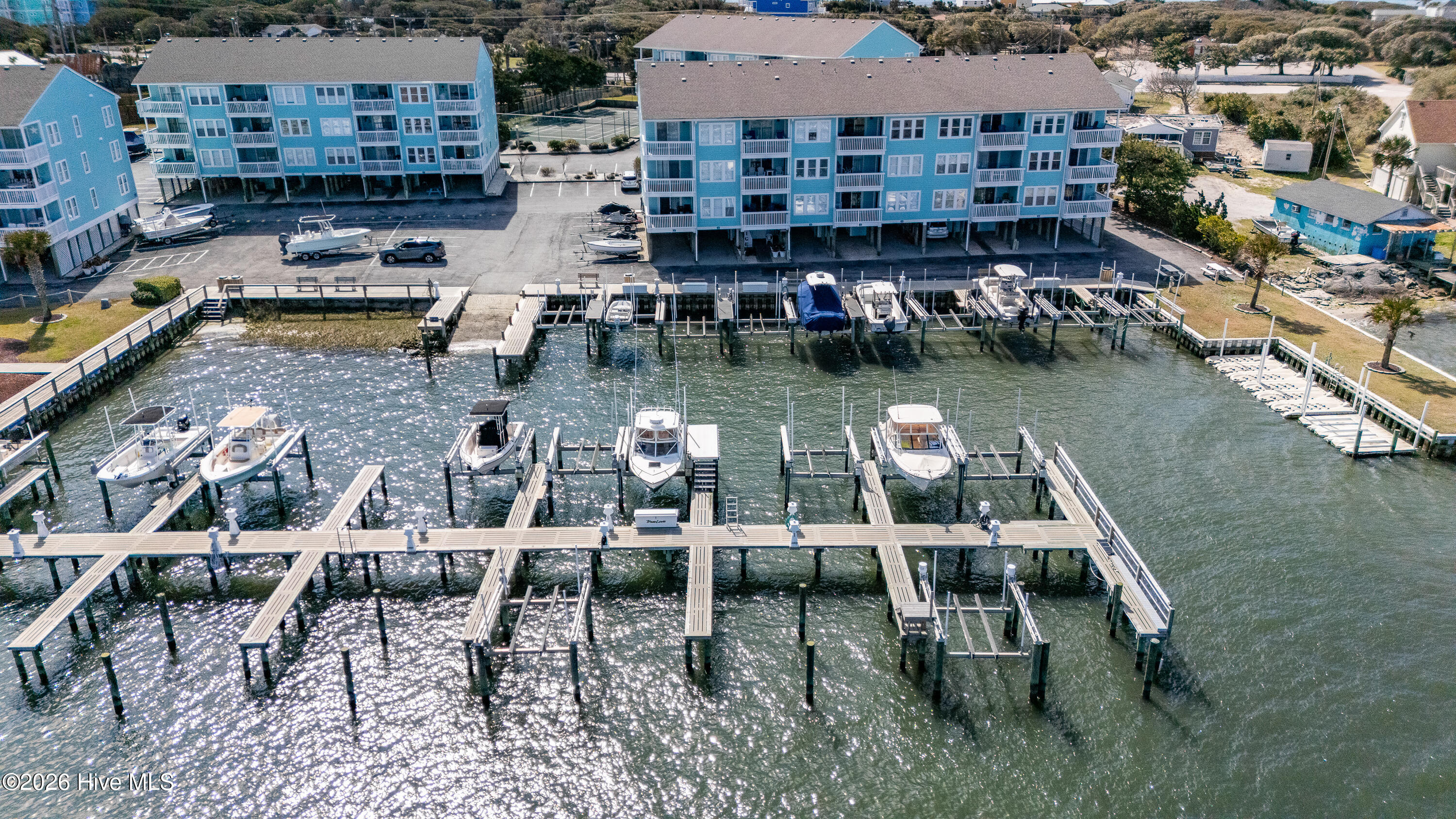1010 Salter Path Road, Unit 33 Indian Beach, NC 28512 - Photo 41 of 52 aerial view of marina