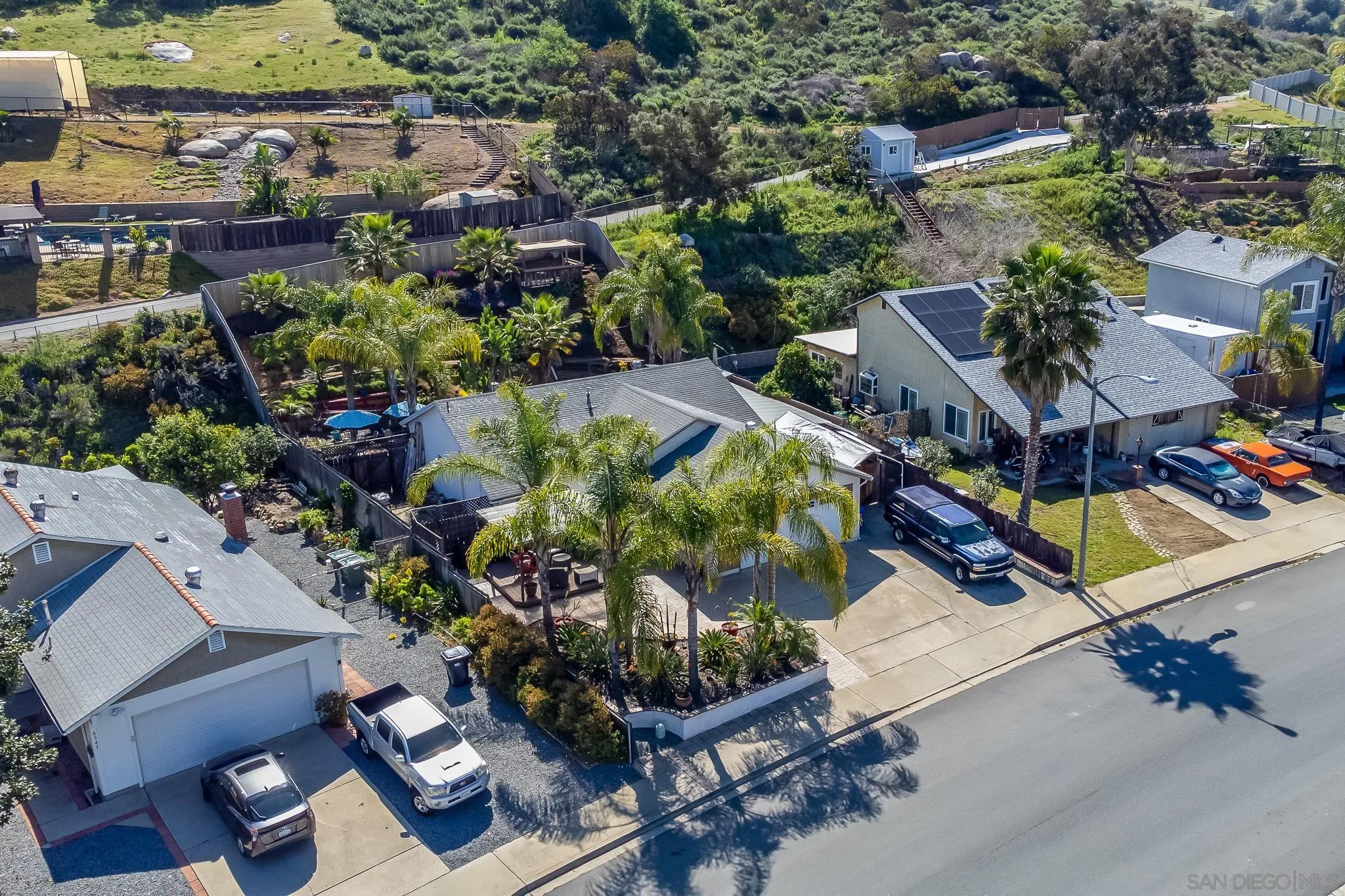 8537 Cordial Road El Cajon, CA 92021 - Photo 35 of 37 an aerial view of a house swimming pool and outdoor space