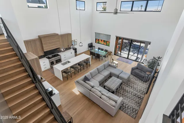 a living room with furniture