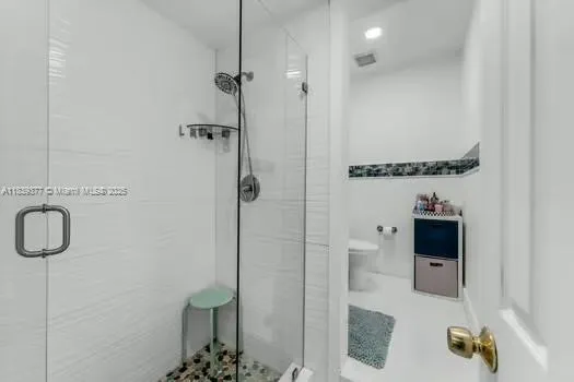 a bathroom with a shower