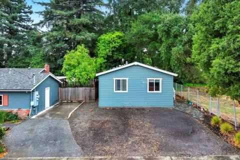 a view of backyard of house