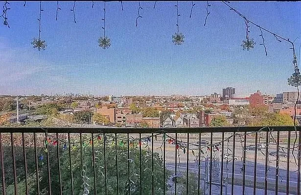 a city view with wooden floor and city view