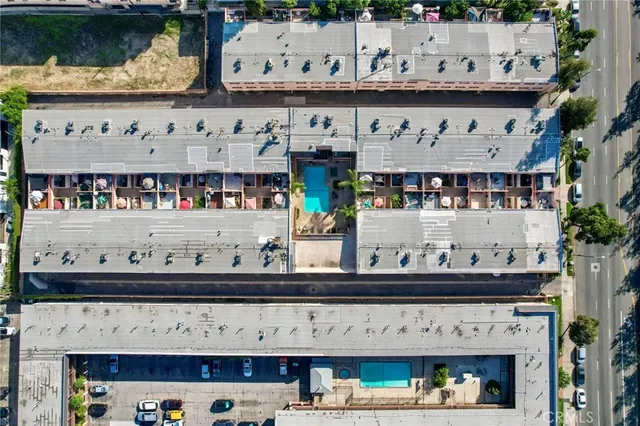 an aerial view of a city