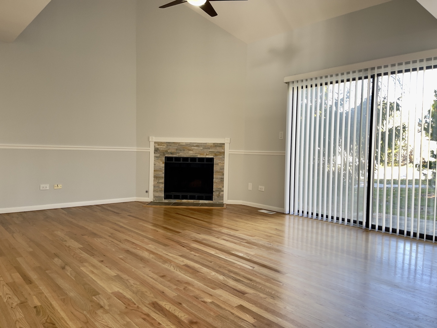 4480 Opal Drive Hoffman Estates, IL 60192 - Photo 3 of 18 an empty room with wooden floor and fireplace