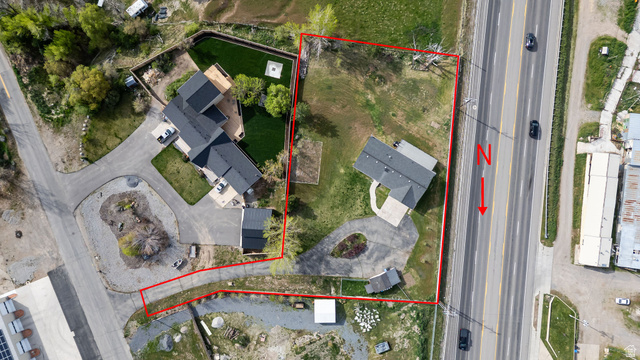 4155 Johnson Road Nibley, UT 84321 - Photo 71 of 71 Aerial view of property and surrounding area featuring property parcel outlined