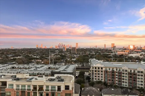 a view of city from a balcony