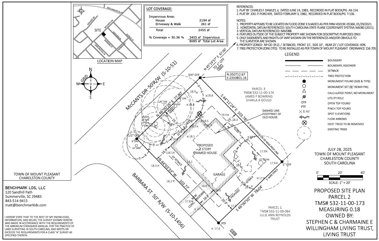 933 McCants Drive Mount Pleasant, SC 29464 - Photo 5 of 9 Proposed Site Plan