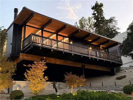 a view of a house with a balcony