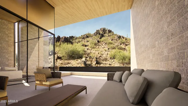 a living room with a couch and a table