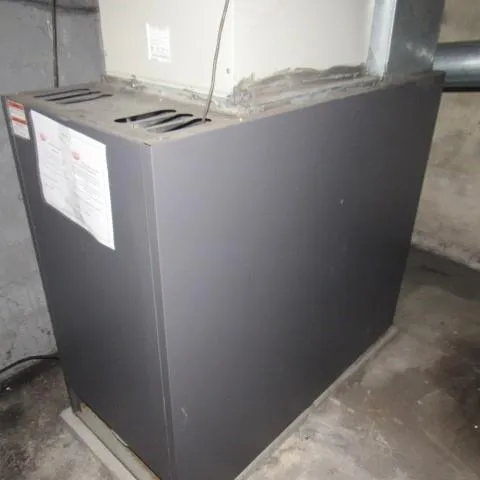 a view of a kitchen from a window