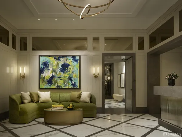 a living room with furniture