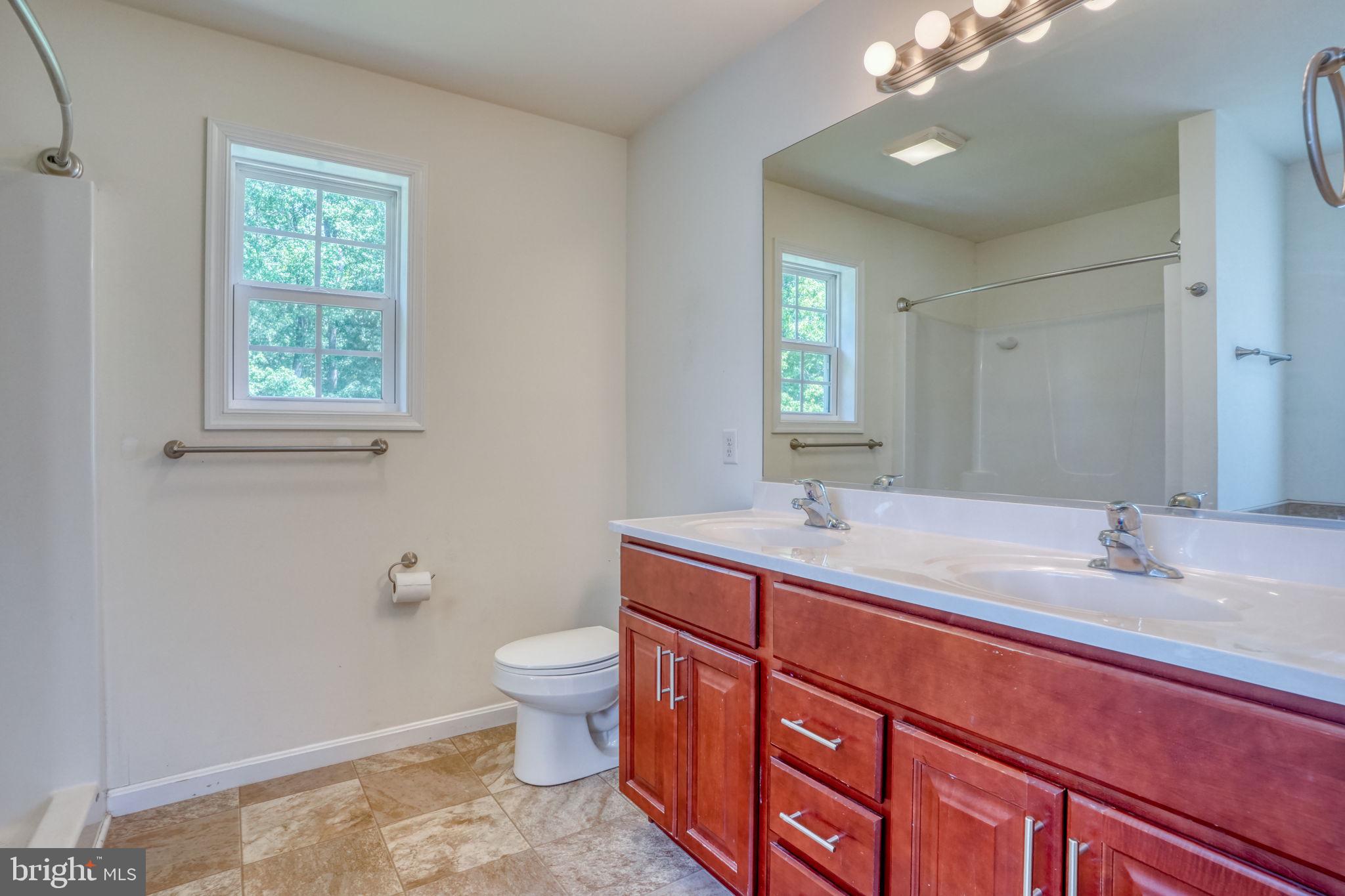 107 Hunters Run Magnolia, DE 19962 - Photo 21 of 41 a bathroom with a double vanity sink a toilet and a mirror