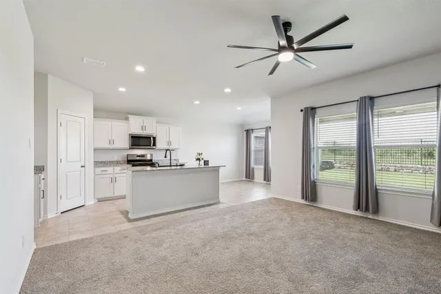 a view of a lake from a yard