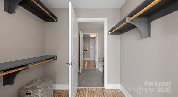 a view of a walk in closet