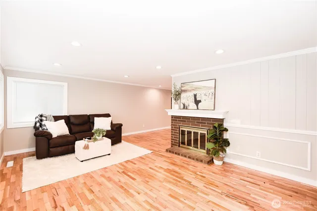 a living room with furniture