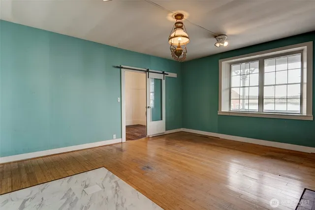 an empty room with window