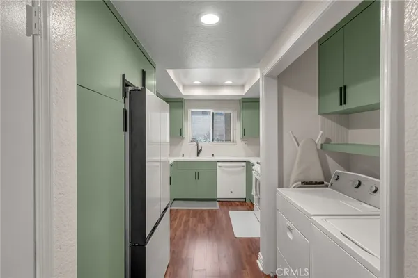 a room with a washer and dryer