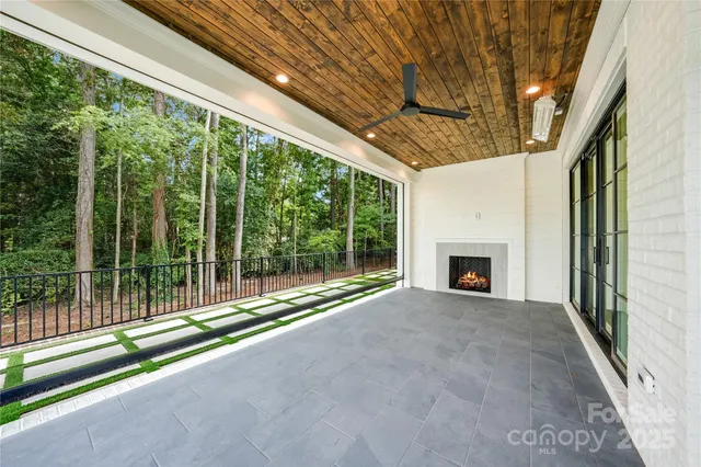 a view of backyard with green space