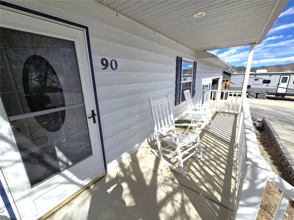 a view of a hallway with a couch