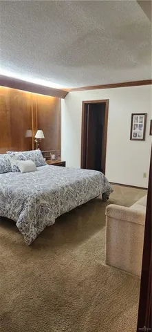 a bedroom with a bed and a sink