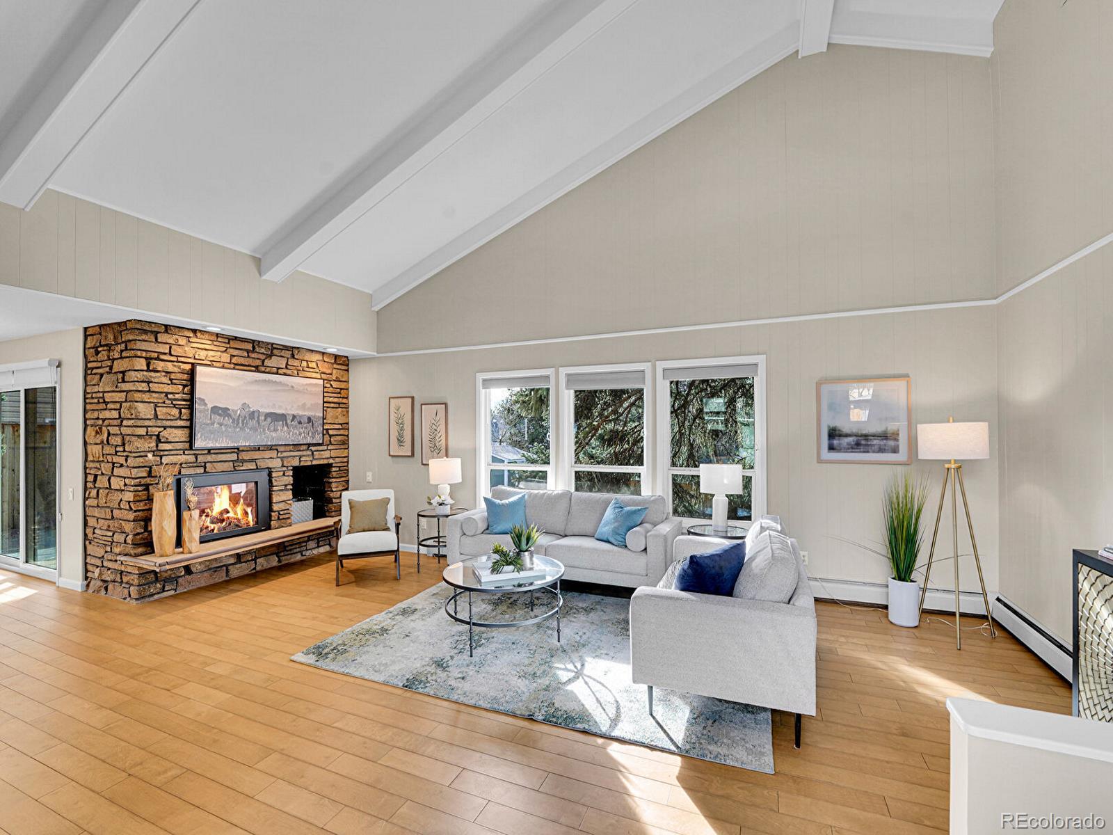 6849 South Elizabeth Circle Centennial, CO 80122 - Photo 7 of 44 a living room with fireplace furniture and a flat screen tv