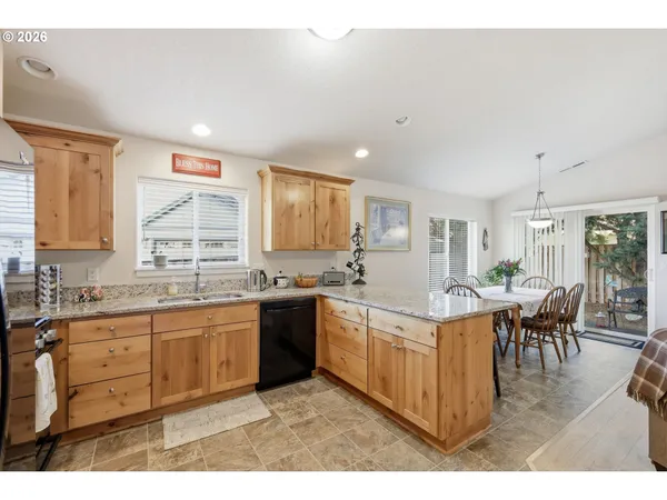 a kitchen with lots of counter top space