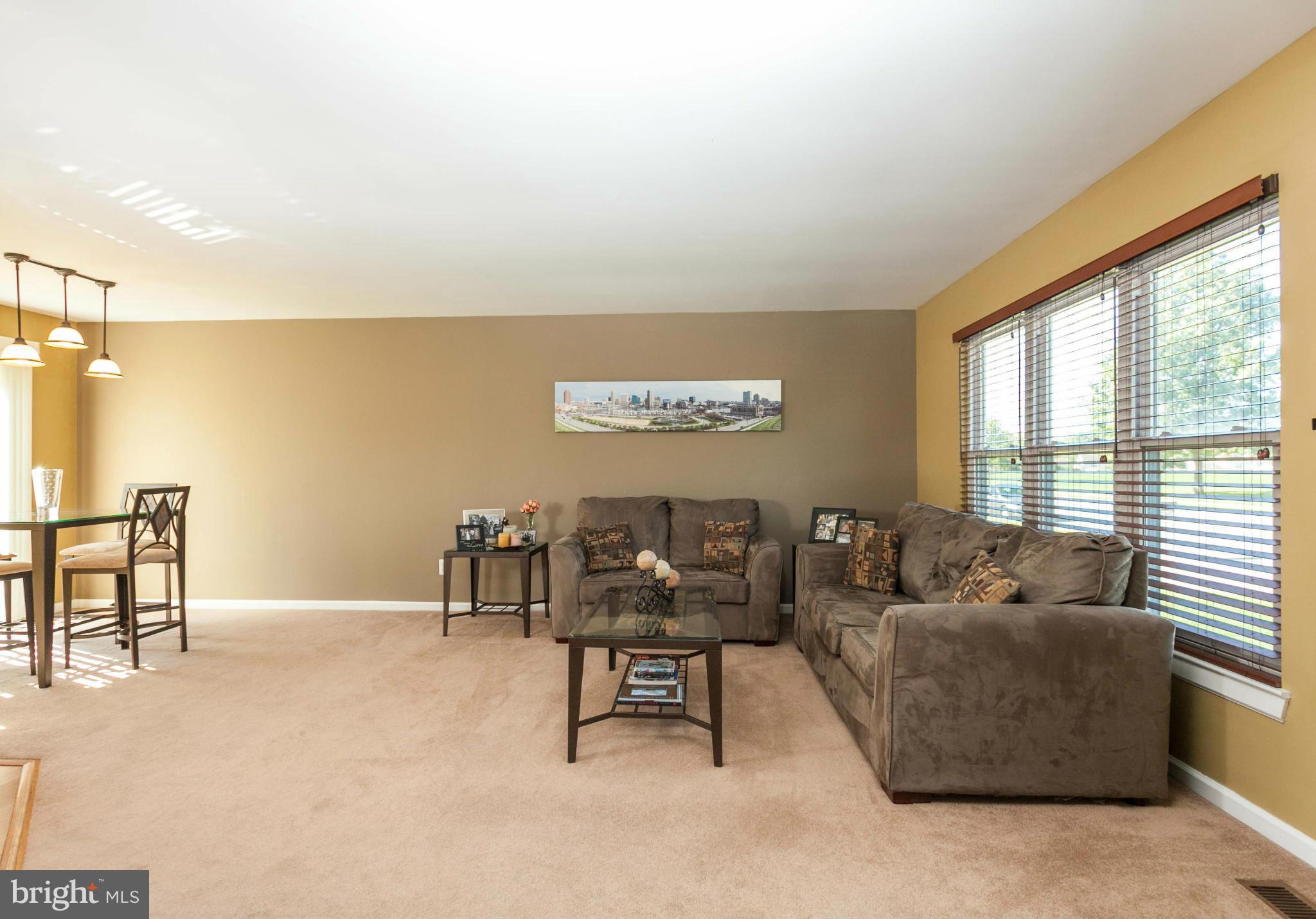 Bright Living Room Opens to the Dining Room