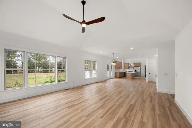 a view of small space with wooden floor