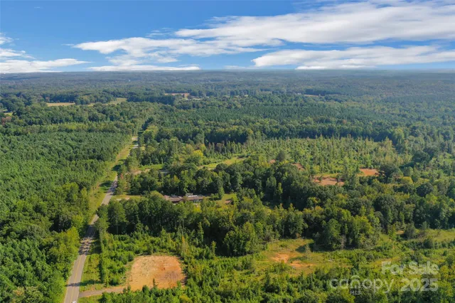 a view of a green field with lots of bushes