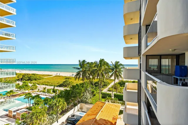 a view of balcony and ocean