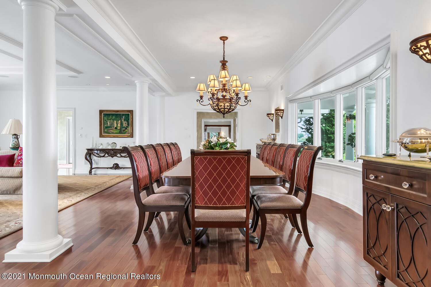 214 Conover Lane Red Bank, NJ 07701 - Photo 10 of 43 a view of a dining room with furniture wooden floor and chandelier