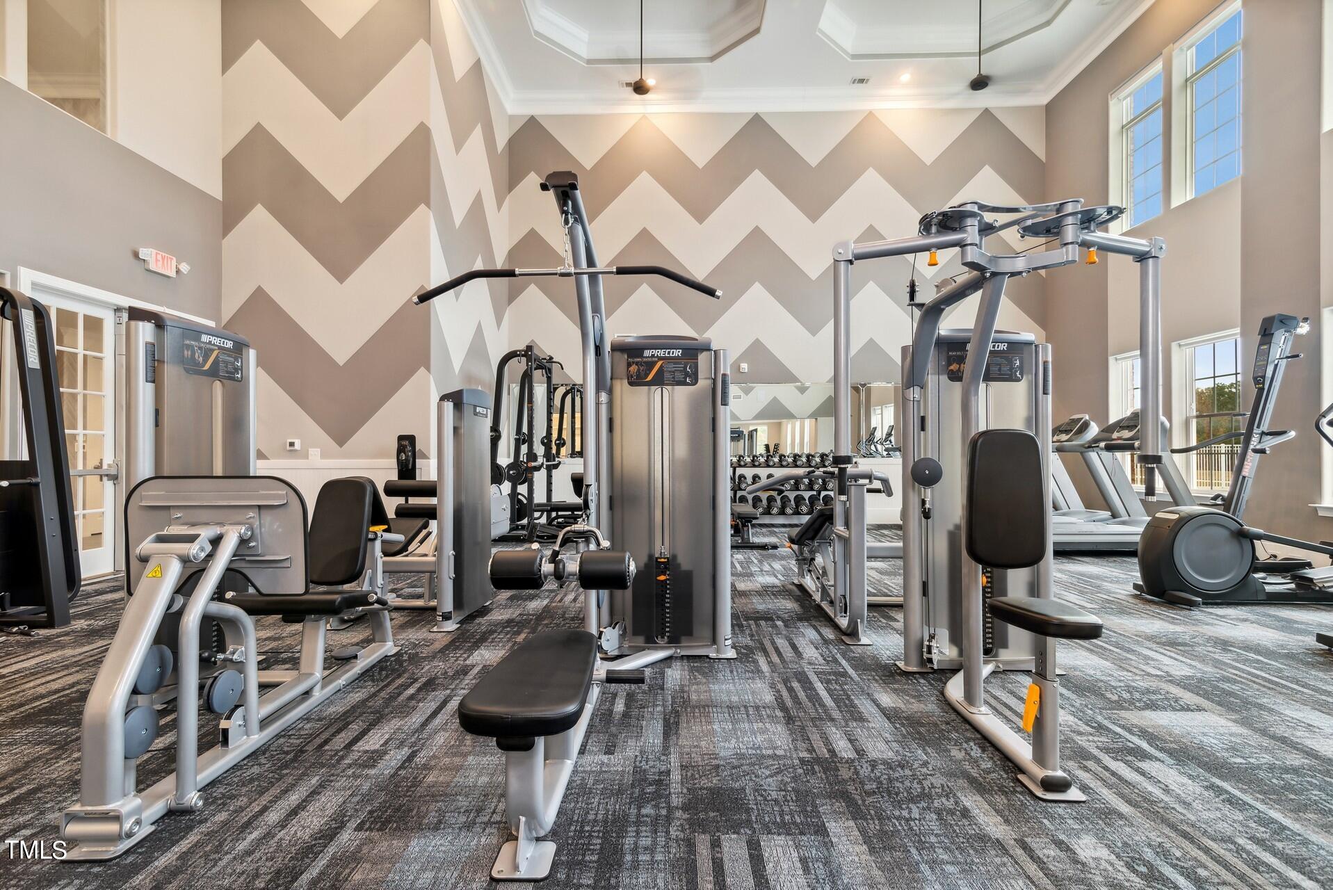 4921 Microcline Trail, Unit 790 Raleigh, NC 27610 - Photo 43 of 46 a view of a room with gym equipment