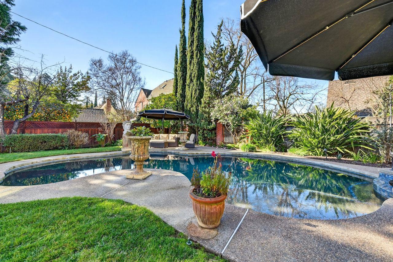 1716 Sutterville Road Sacramento, CA 95822 - Photo 43 of 57 a view of a swimming pool with a patio and plants