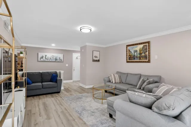 a living room with furniture and a couch