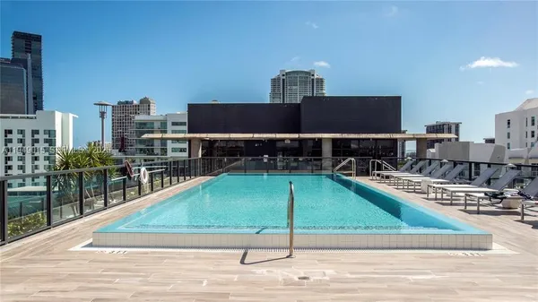 a swimming pool with a yard