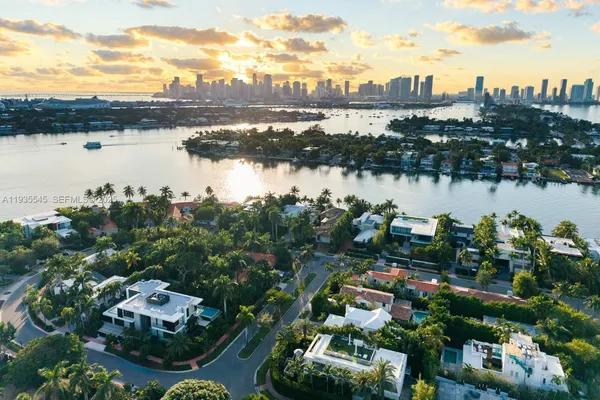 a city view with tall buildings