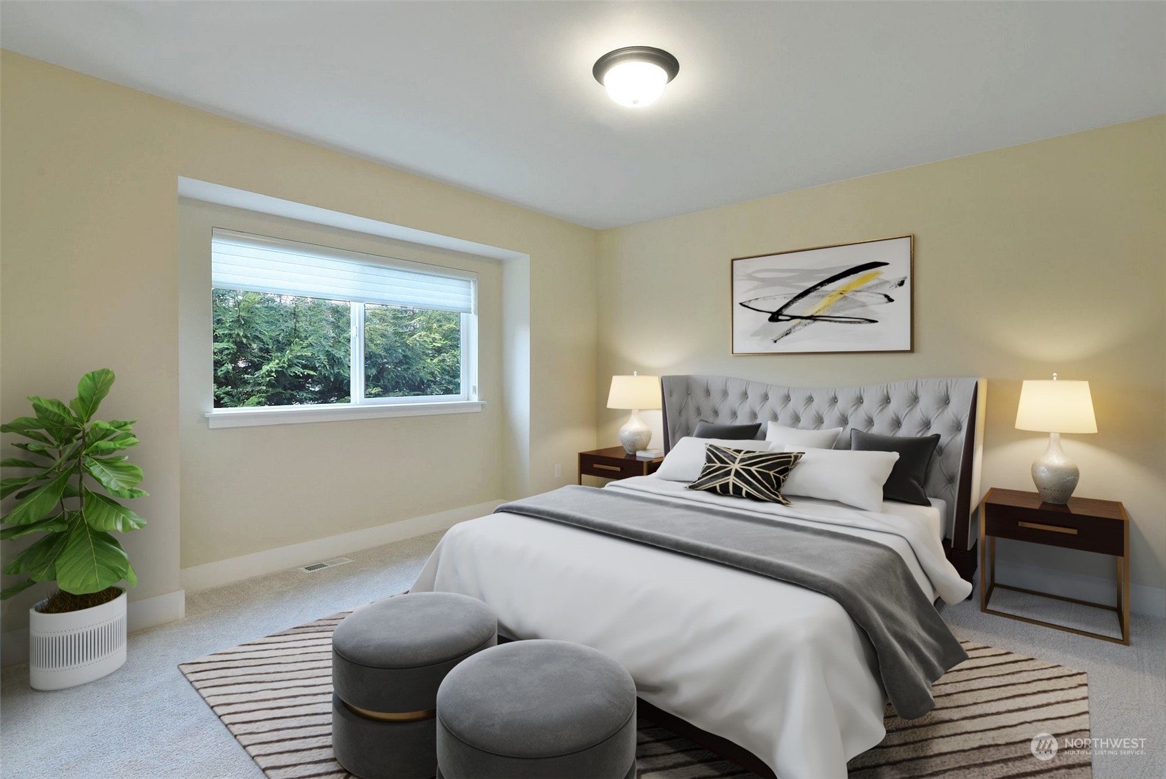 12 228th Street Southeast Bothell, WA 98021 - Photo 17 of 33 a bedroom with bed and a potted plant