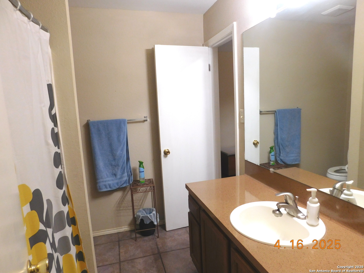 525 Cherry Ridge Floresville, TX 78114 - Photo 16 of 35 a bathroom with a sink and a mirror